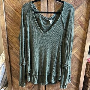 Olive Green Women's Top